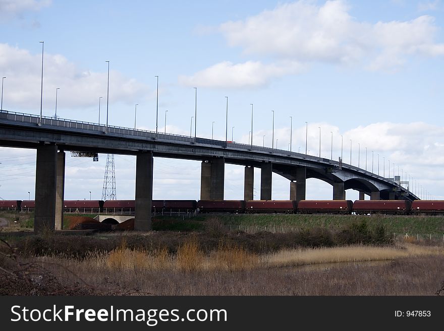 The M5 motorway bridge across the Avon at Avonmouth. The M5 motorway bridge across the Avon at Avonmouth