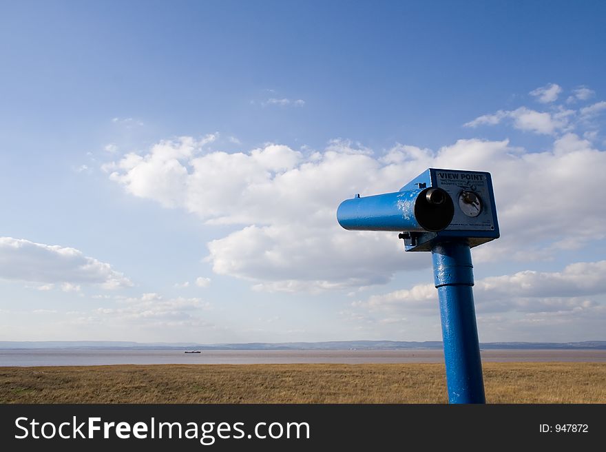 A Telescope looks out over the Severn Estuary. A Telescope looks out over the Severn Estuary