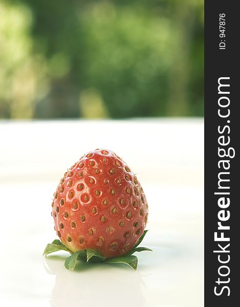 Strawberry on white plate