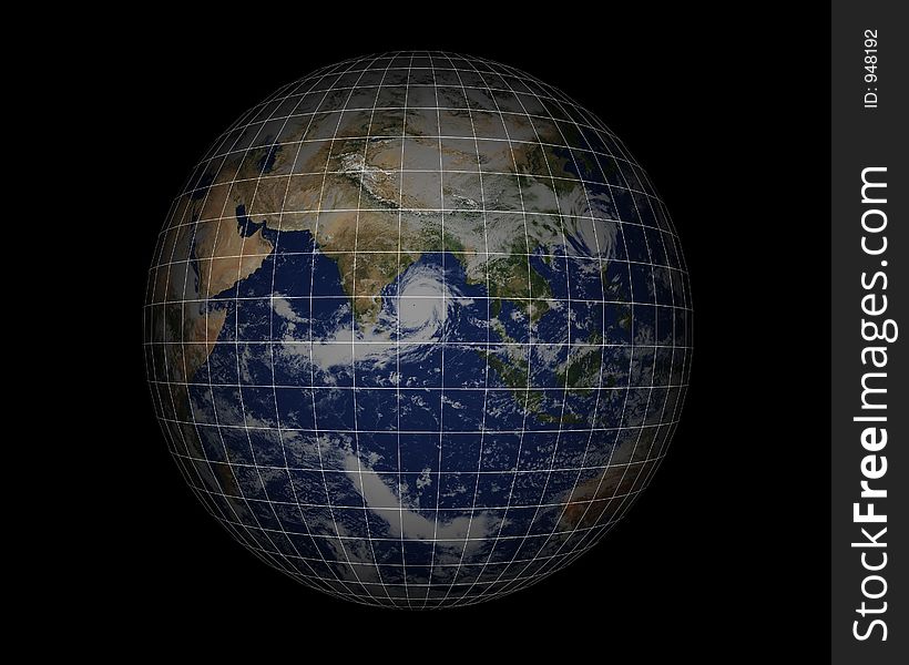 Various World Globes on black008. Various World Globes on black008