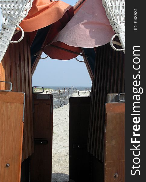 Beach chairs on North Sea Germany