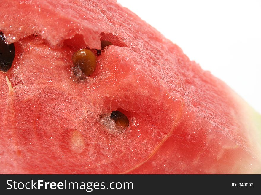 A close up of a piece of watermelon. A close up of a piece of watermelon.