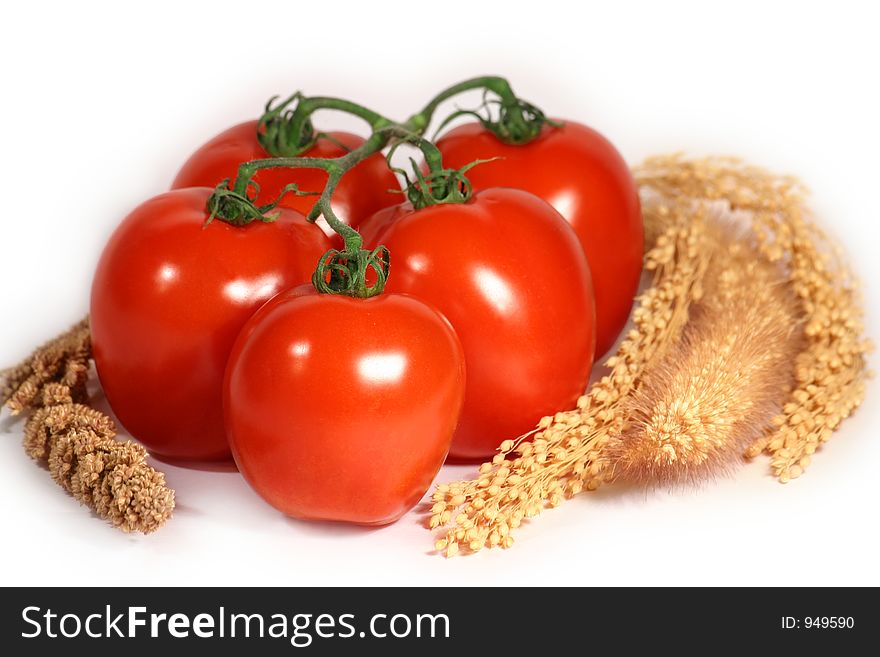 Some tomatoes with seed. Some tomatoes with seed