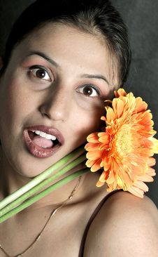 Girl With Flower Royalty Free Stock Image