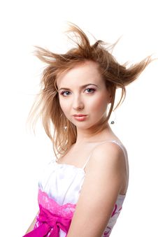 Beautiful Girl With Flying Hair Stock Image Beautiful Girl With Flying Hair Stock Image