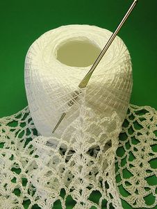 White Crochet Stock Photo