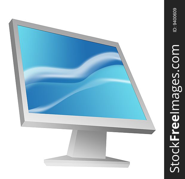 3D Illustration of a Modern Computer Monitor