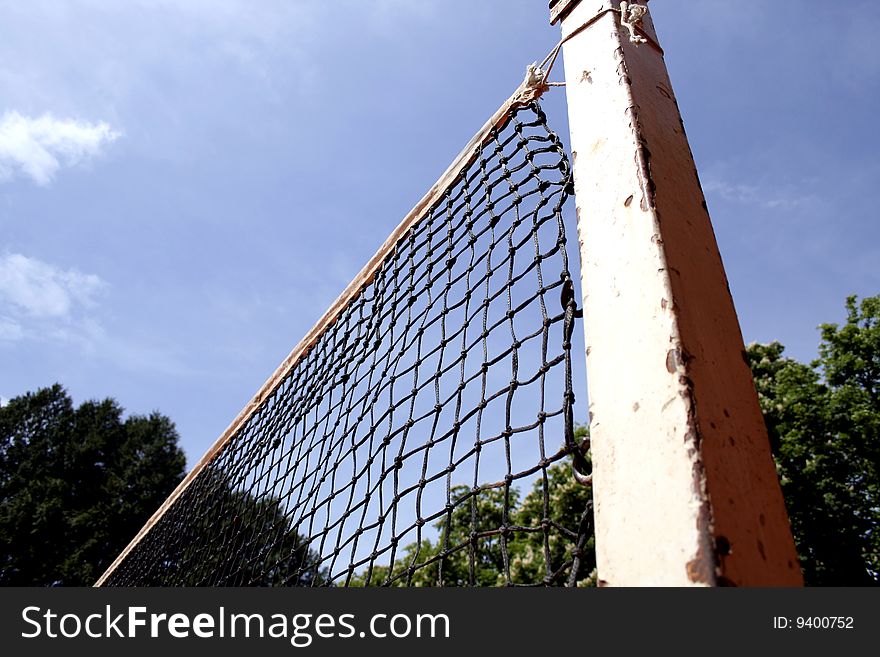 Tennis or beachvolley playground  view from net perspective. Tennis or beachvolley playground  view from net perspective.