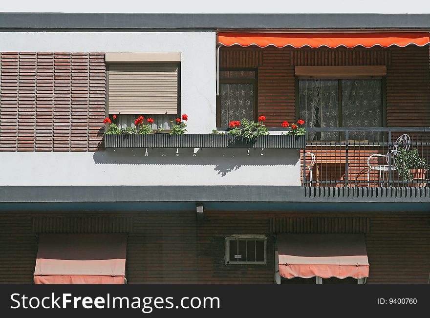 Beautiful balcony on the modern house in Spain, Valencia