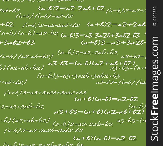 Seamlessly vector wallpaper mathematics on green. Seamlessly vector wallpaper mathematics on green