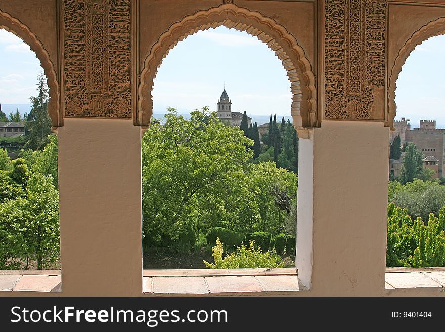 Kinds of the Arabian palace of Algambra in Granada, Spain. Kinds of the Arabian palace of Algambra in Granada, Spain