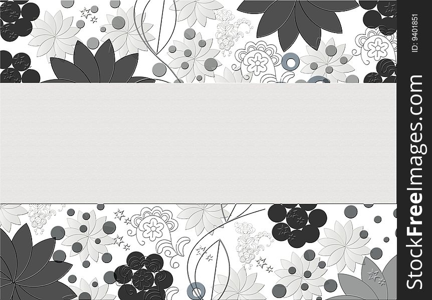 Background made of  flowers   shapes in gray colors