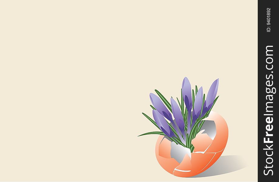 Easter Greeting With Crocus