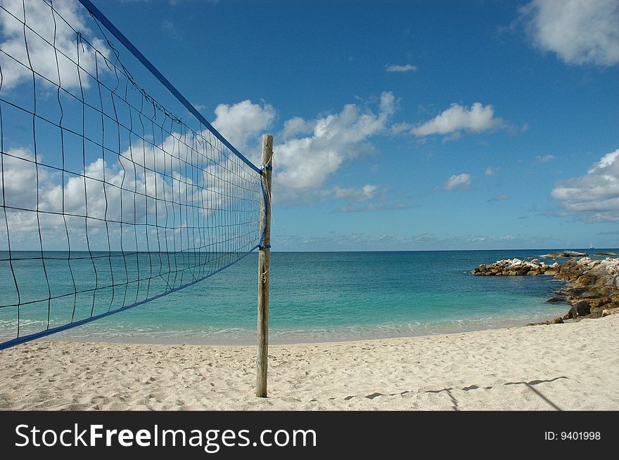 There is the beach on Caribbean Island San. Martin