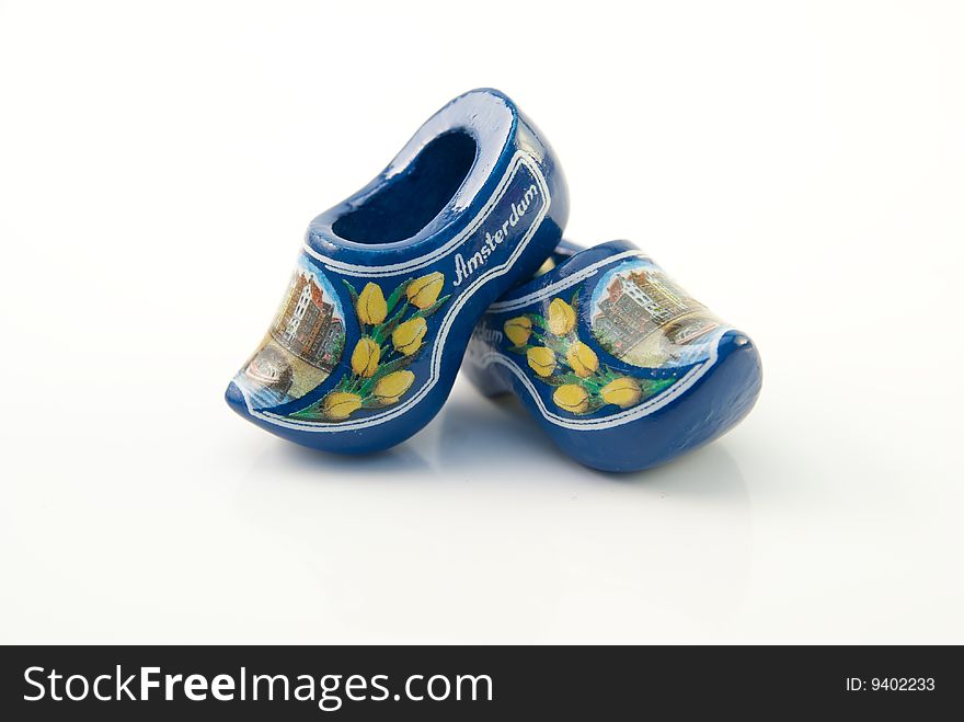 Traditional blue dutch clogs