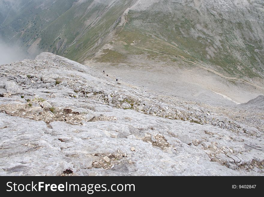 Trail to Vihren - the highest peak in Pirin Mountains (Bulgaria)