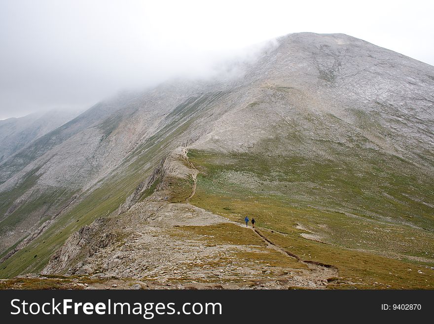 Trail to Vihren - the highest peak in Pirin Mountains (Bulgaria)
