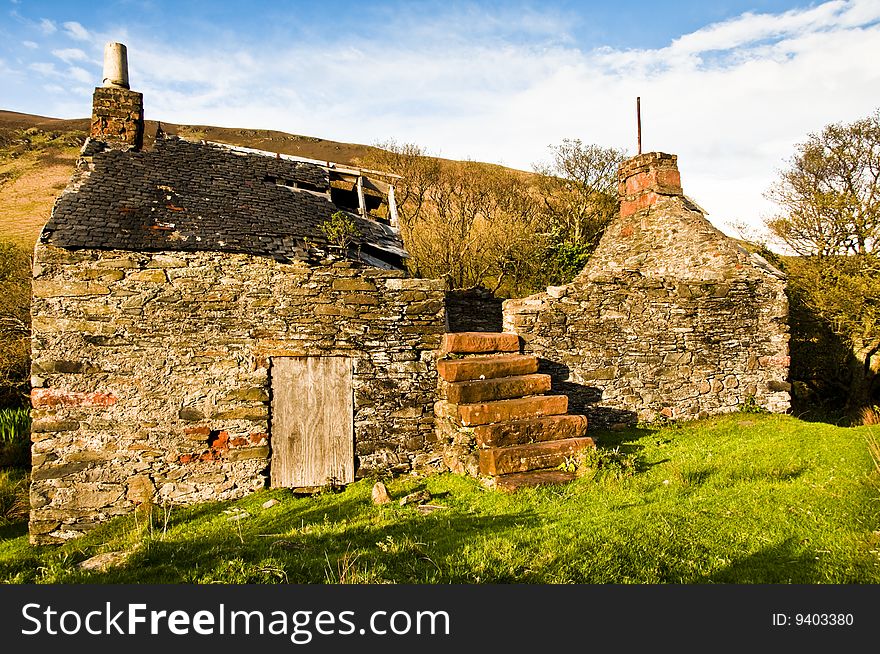 Very old croft building the steps up the middle