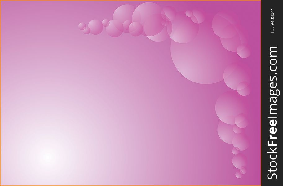 Abstract background with the image of balls on a pink background