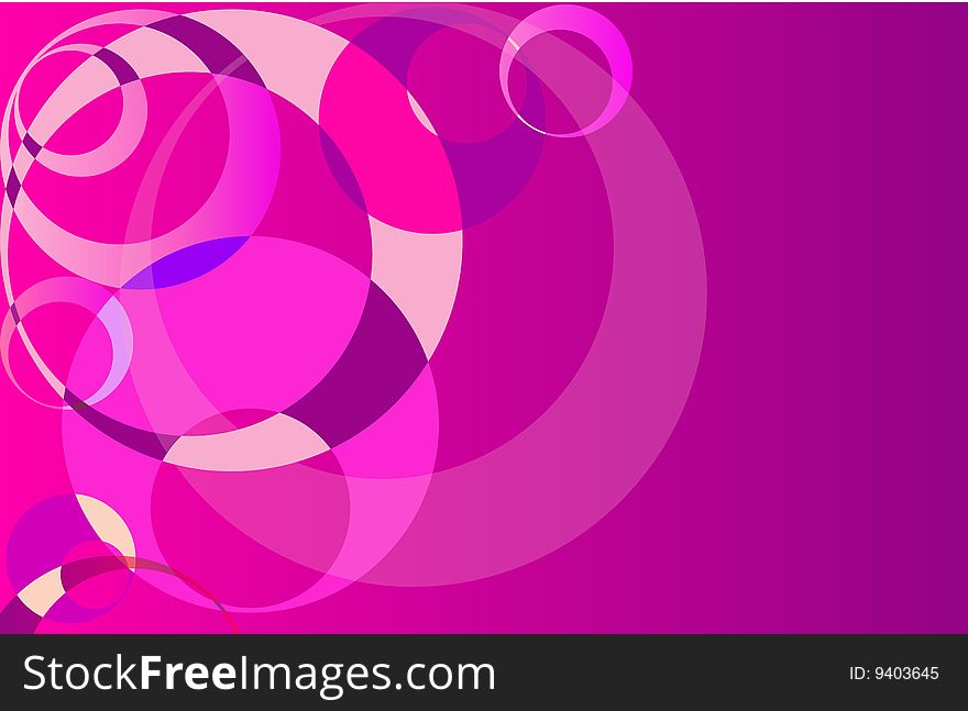 Abstract background with the image of circles on a violet background