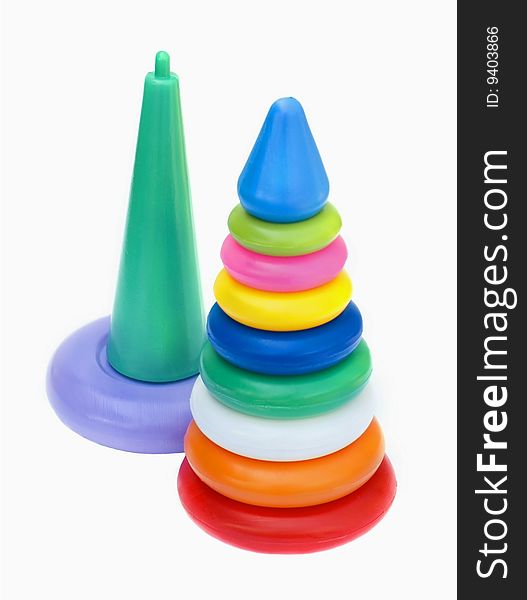 Children's toy: a plastic pyramid. Children's toy: a plastic pyramid