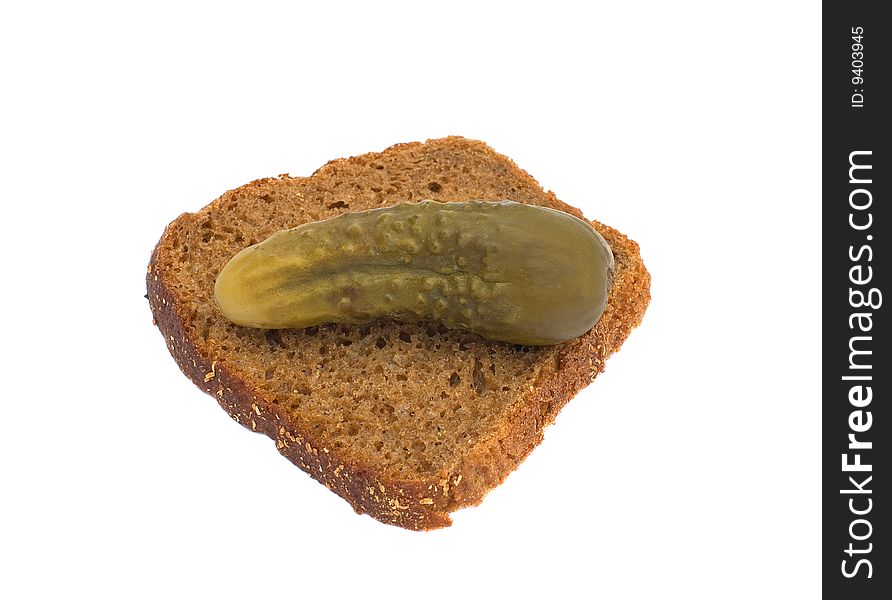 Meal: black bread and a pickle. Meal: black bread and a pickle