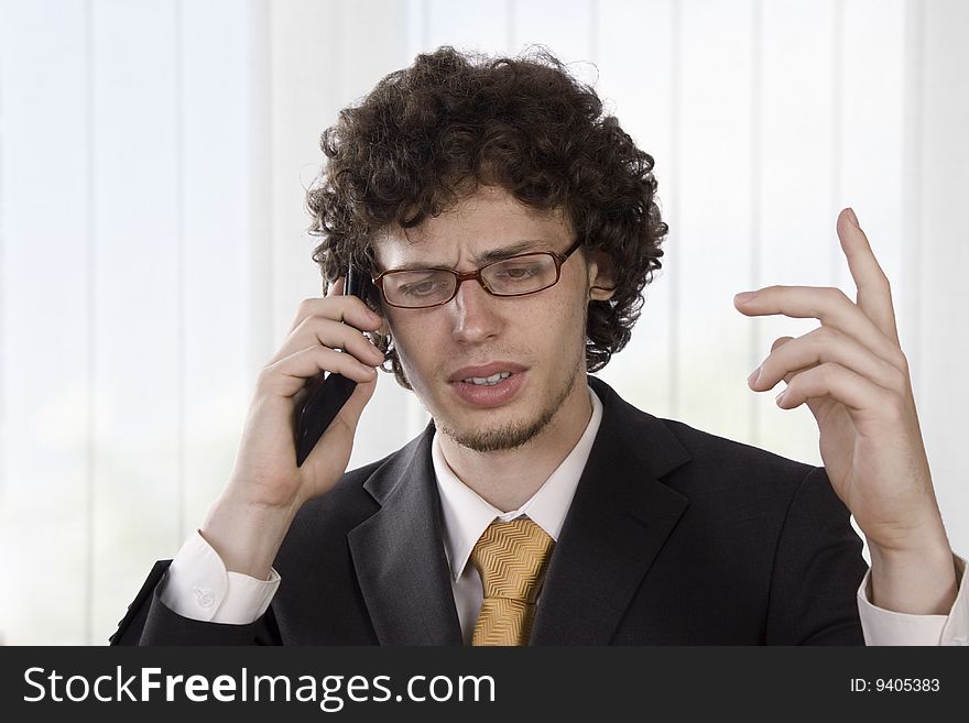 Angry Businessmen Explains In The Phone