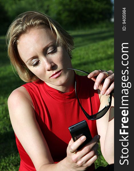 Young woman with mobile phone