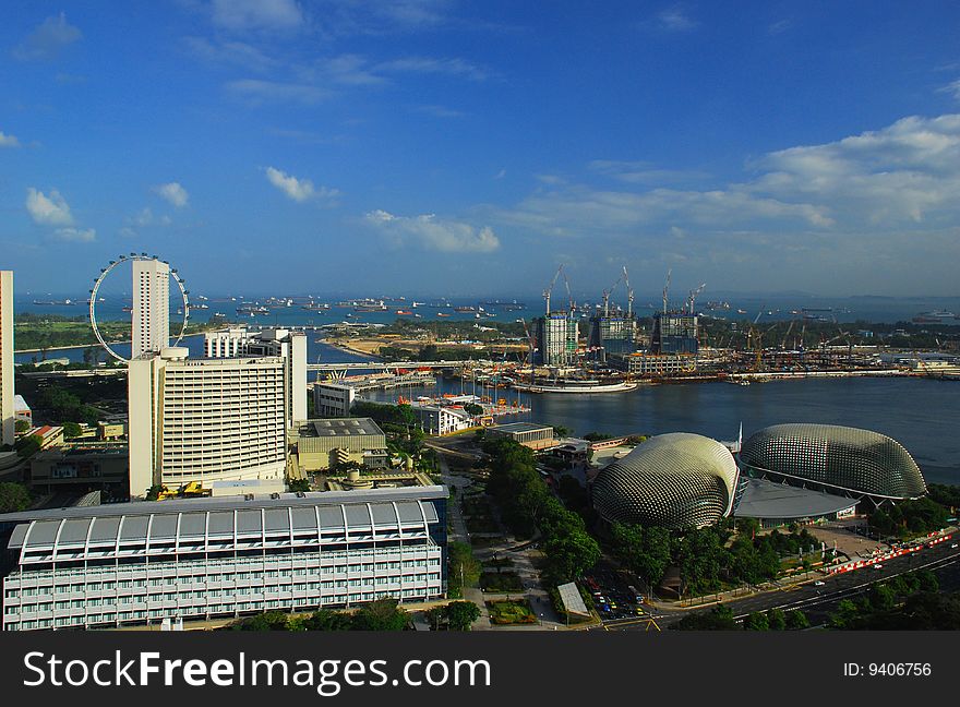 Singapore city and harbour view. Singapore city and harbour view