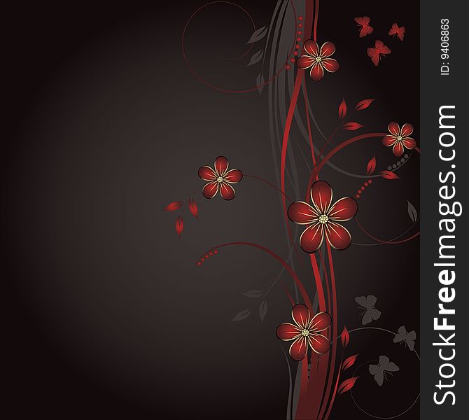 Abstract floral background with place for your text