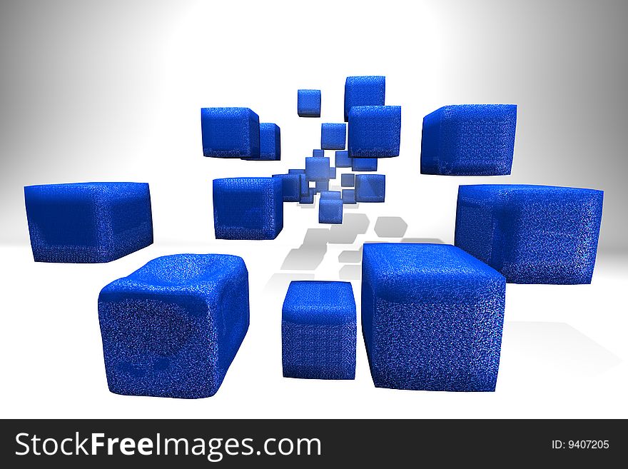 3d glitter cubes
