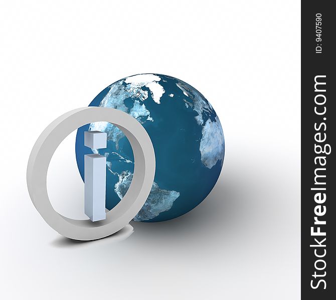 A image of the world globe with the info symbol near to it. A image of the world globe with the info symbol near to it.
