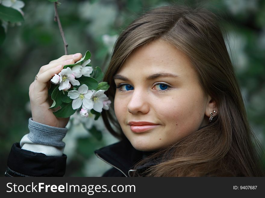 Young Woman With Flowers