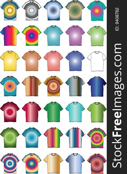 Fashion clothes color t-shirt shape illustration