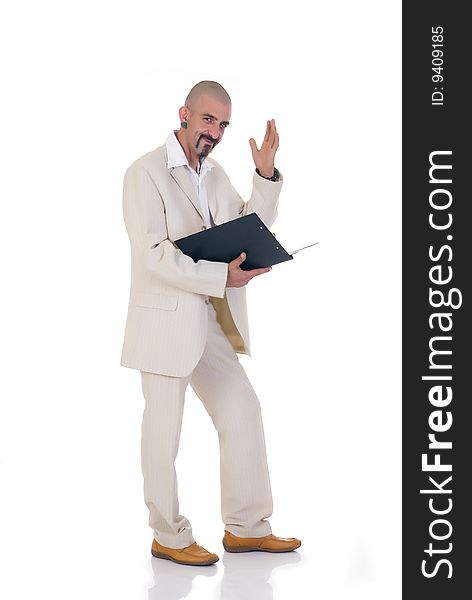 Alternative businessman formal dressed, studio shot