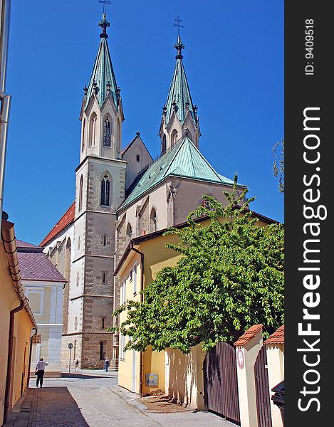 View on a church in Kromeriz - on UNESCO list of cultural heritage