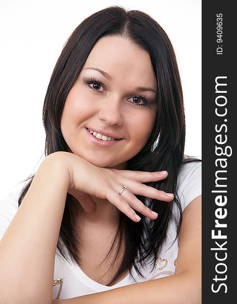 Close-up portrait of Caucasian young woman