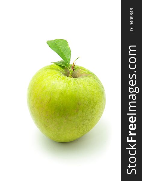 Ripe apple on a white background