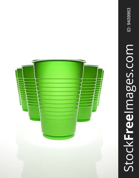 Green Plastic Cups