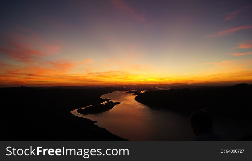 Sky, Afterglow, Horizon, Sunset