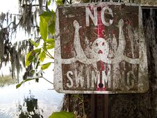 Old No Swimming Sign Royalty Free Stock Photo Old No Swimming Sign Royalty Free Stock Photo