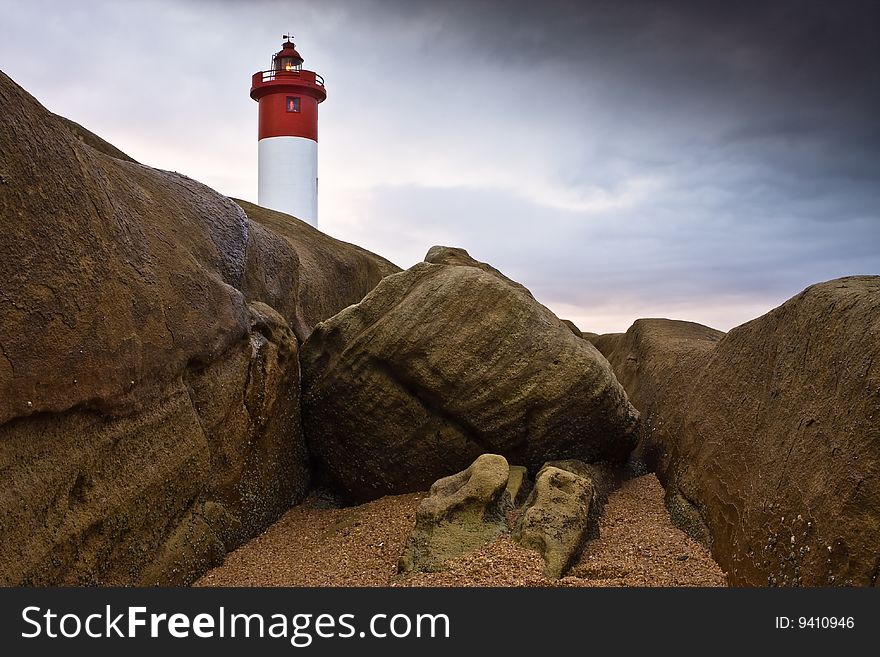 Lighthouse on Rocks