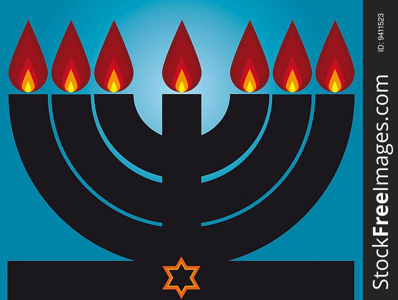 The menorah s black glow. The menorah s black glow