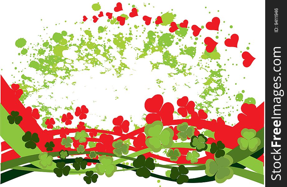 Green and red heart, abstract background. Green and red heart, abstract background
