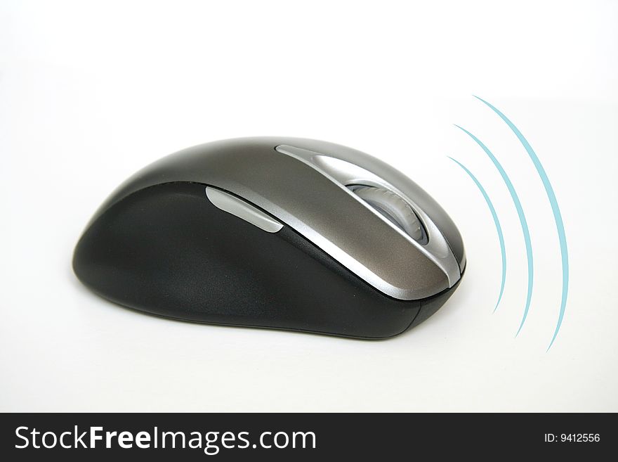 Wireless Computer Mouse whit white background, illustration