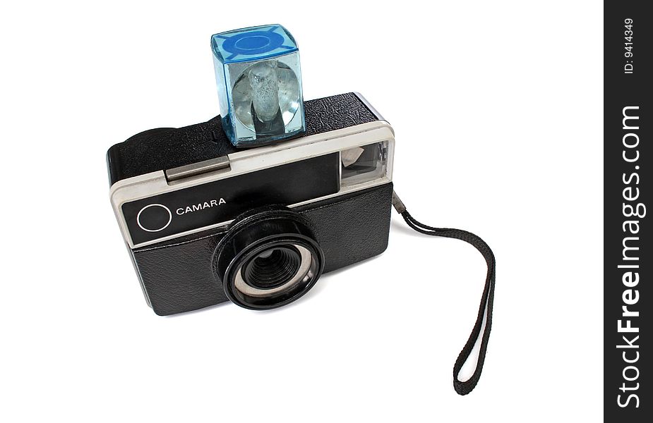 Old 35mm camera. Retro revival image. With clipping path