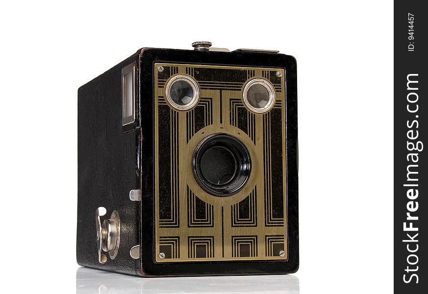 Vintage camera. Retro revival series with clipping path