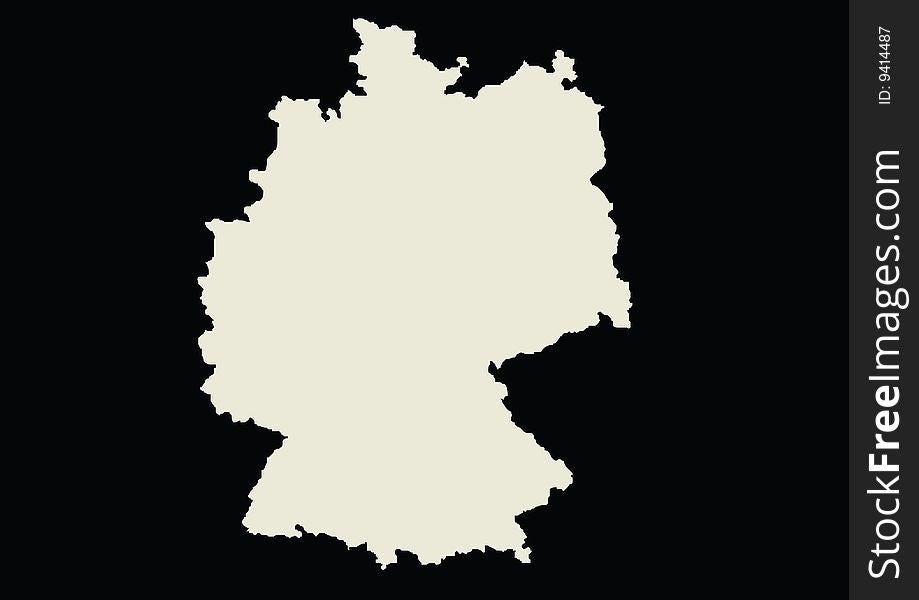 Detailed  Germany map with border lines