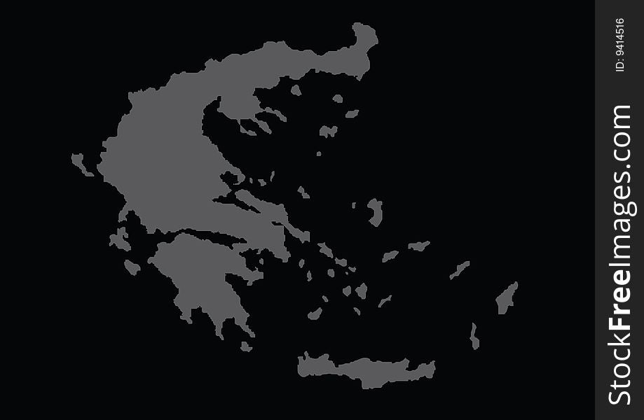 Detailed Greece map with border lines