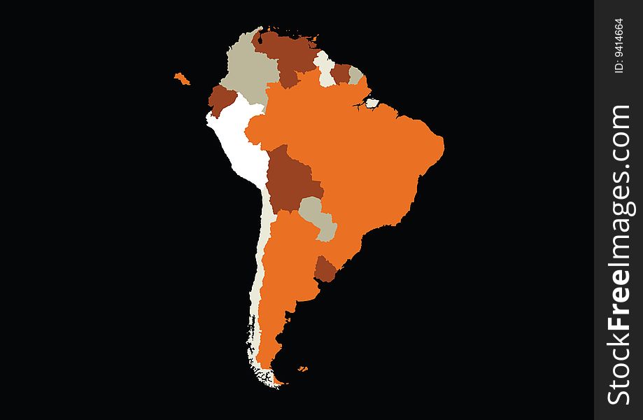 Detailed South America map. Detailed South America map